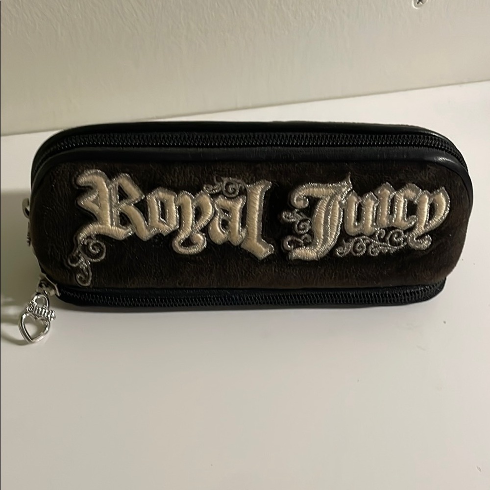 Vintage Juicy Couture Black and Cream Embroidered Pouch (read description)
